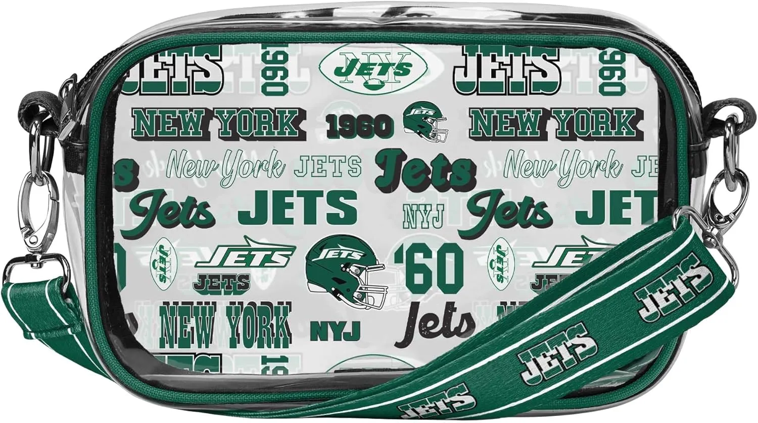 FOCO NFL Team Logo Retro Print Clear Crossbody Bag