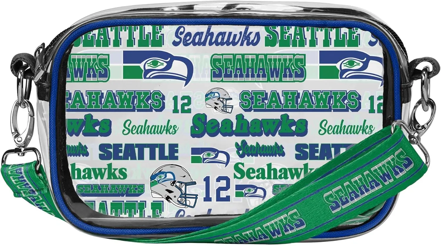 FOCO NFL Team Logo Retro Print Clear Crossbody Bag