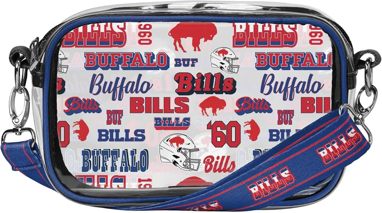 FOCO NFL Team Logo Retro Print Clear Crossbody Bag