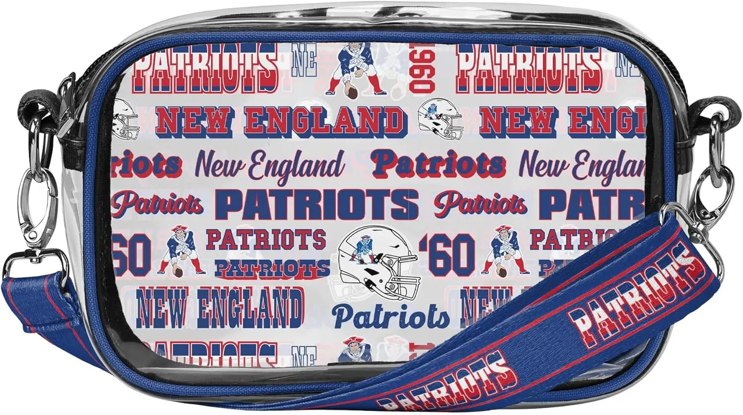 FOCO NFL Team Logo Retro Print Clear Crossbody Bag