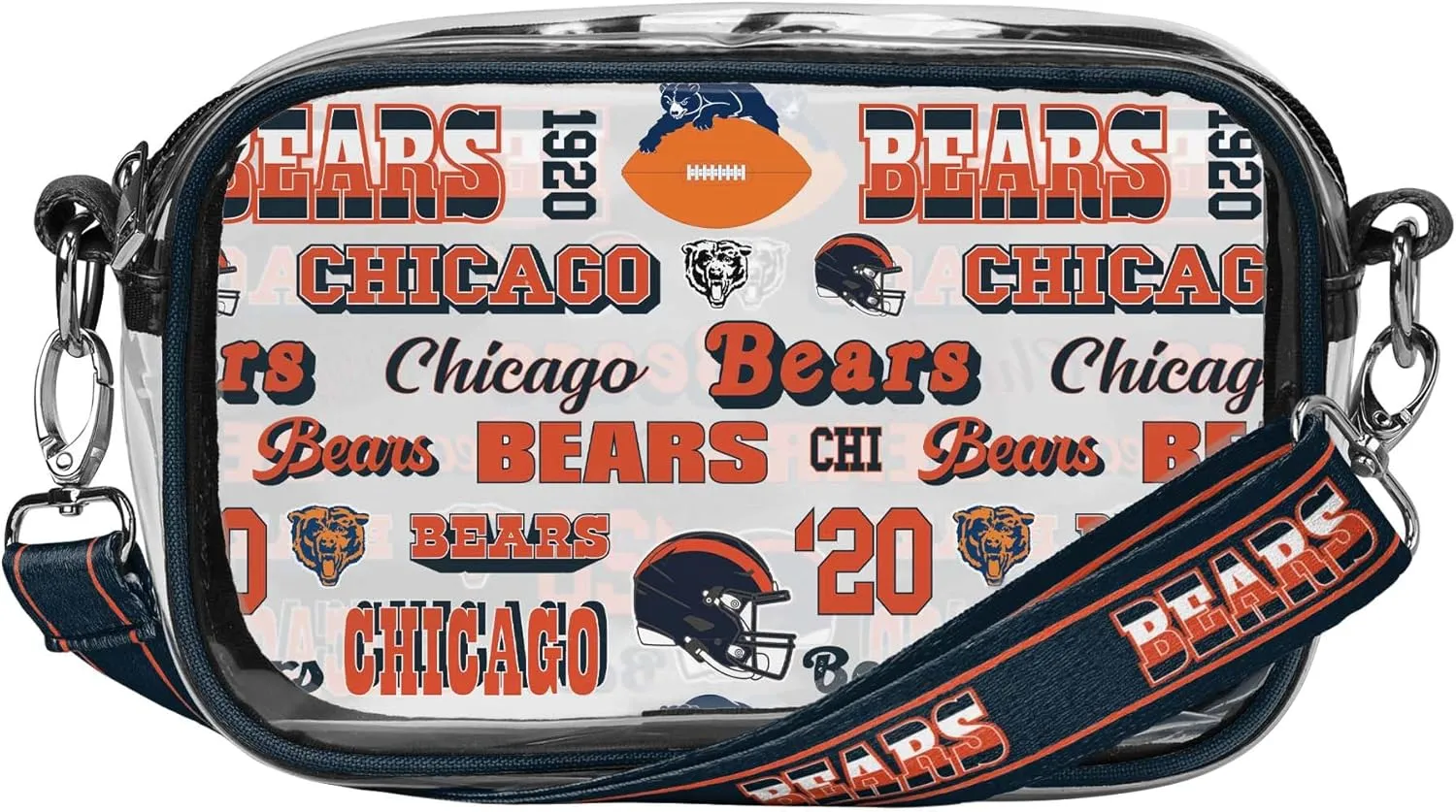 FOCO NFL Team Logo Retro Print Clear Crossbody Bag