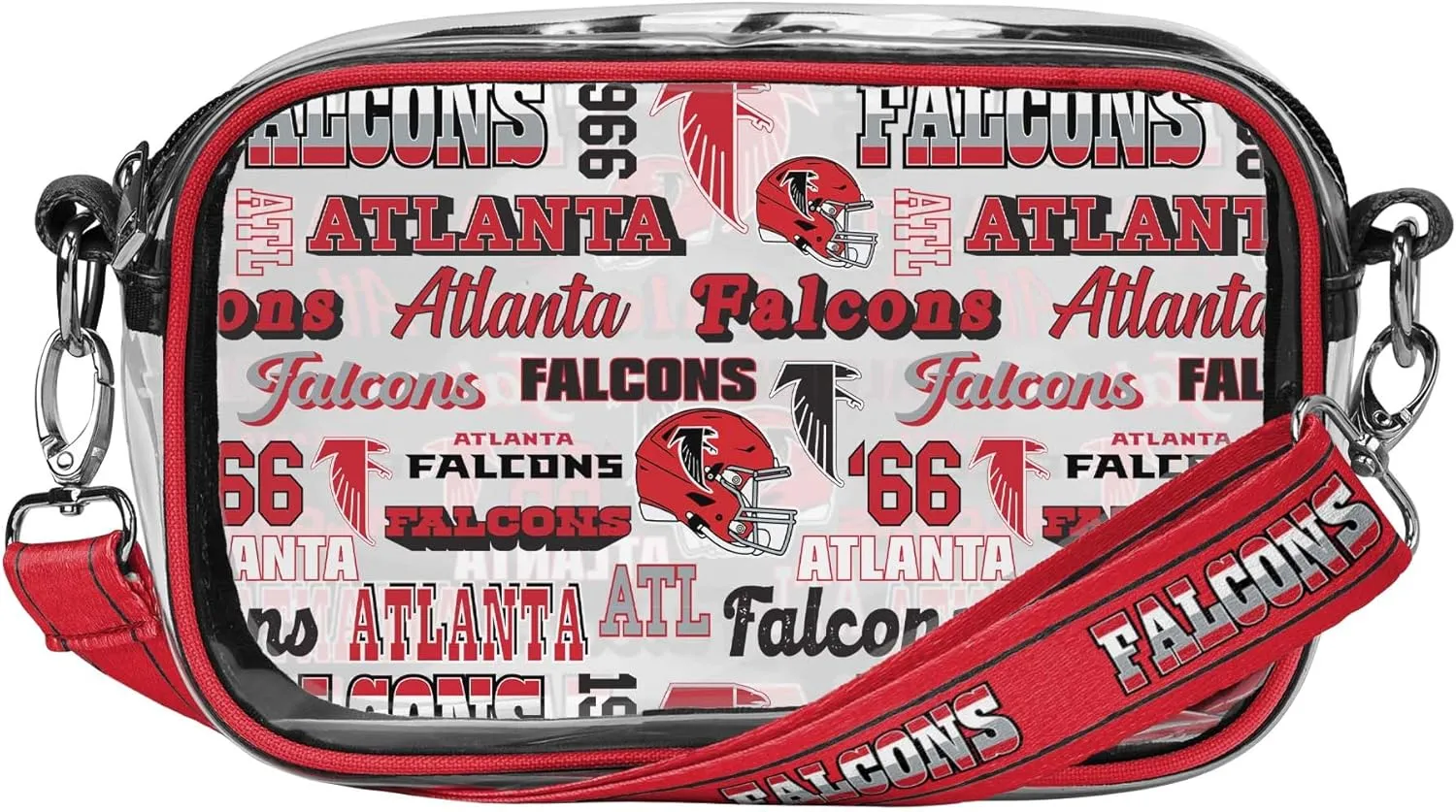 FOCO NFL Team Logo Retro Print Clear Crossbody Bag