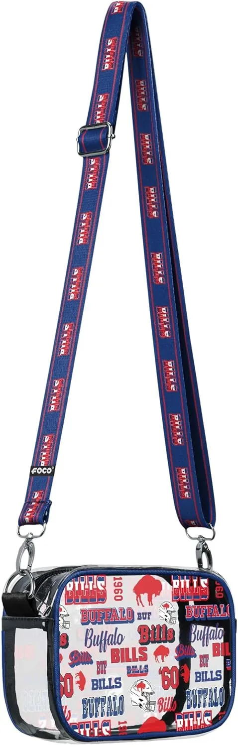 FOCO NFL Team Logo Retro Print Clear Crossbody Bag