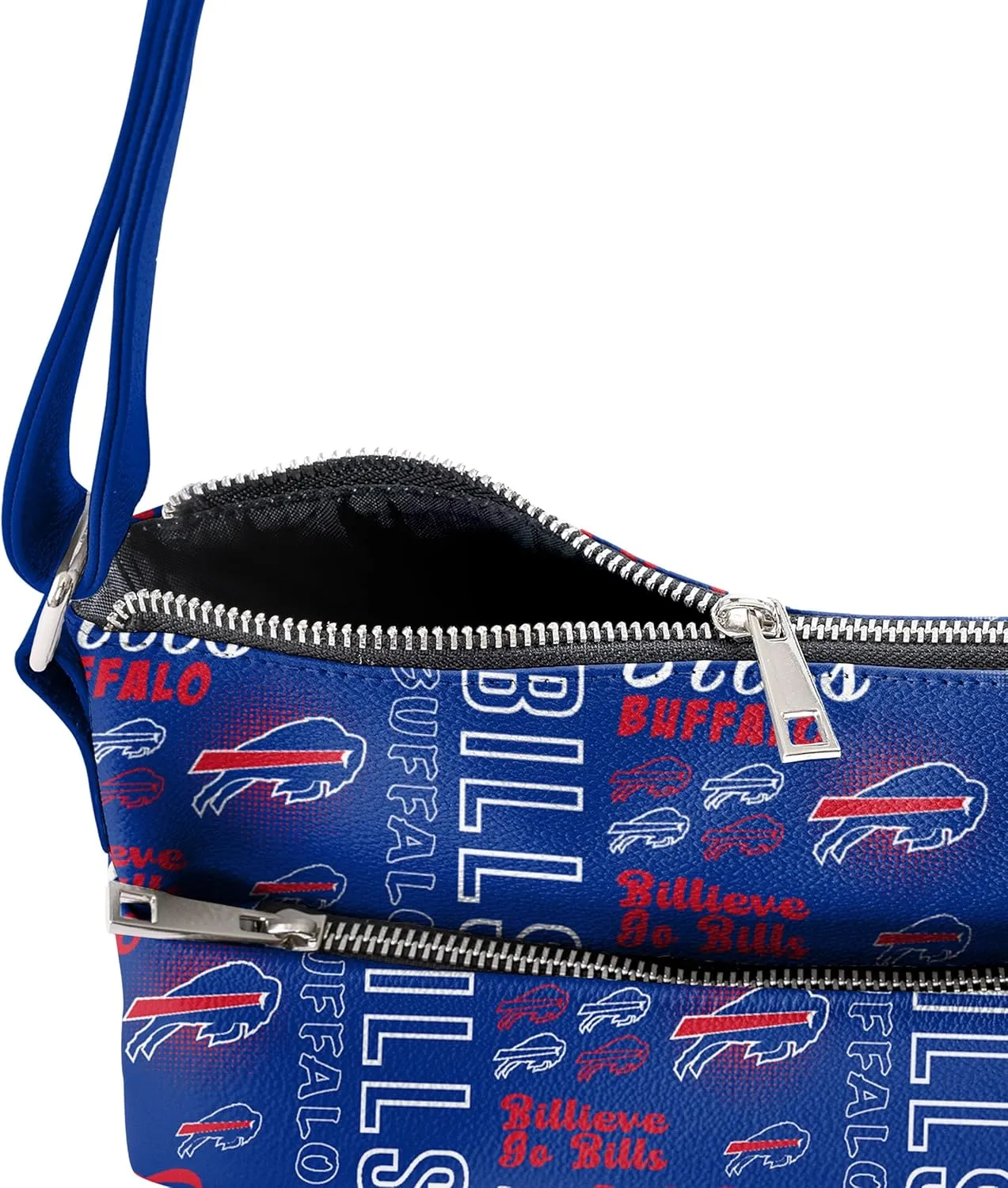 FOCO NFL Team Logo Spirited Style Printed Foldover Tote Crossbody Bag