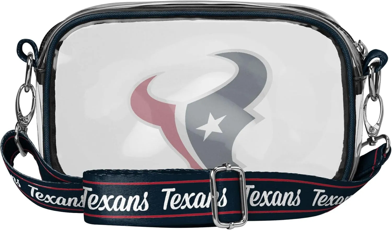 FOCO NFL Womens NFL Team Logo Stripe Clear Crossbody Bag