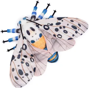 FRANKIEZHOU Simulation Leopard Moth Stuffed Animal - White 15 Inch,Soft Leopard Moth Plush Toy,Moth Toy for Kids, Home Decor, Cuddle Toy