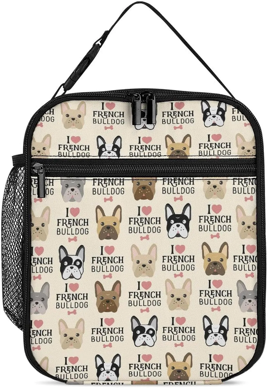 French Bulldog Reusable Lunch Bag Insulated Portable Lunch Box Bag Leak Proof Dining Bag Lunch Box Container Tote Pattern89
