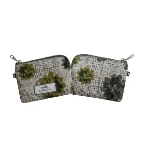 Freya Grey Flower Oil Cloth Coin Purse by Earth Squared