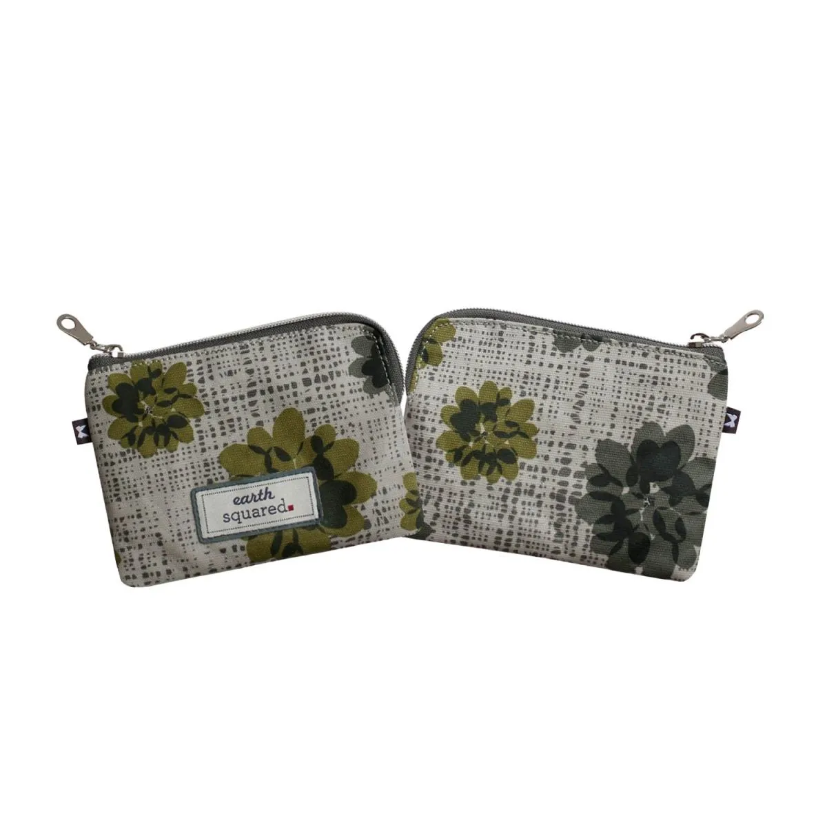 Freya Grey Flower Oil Cloth Coin Purse by Earth Squared