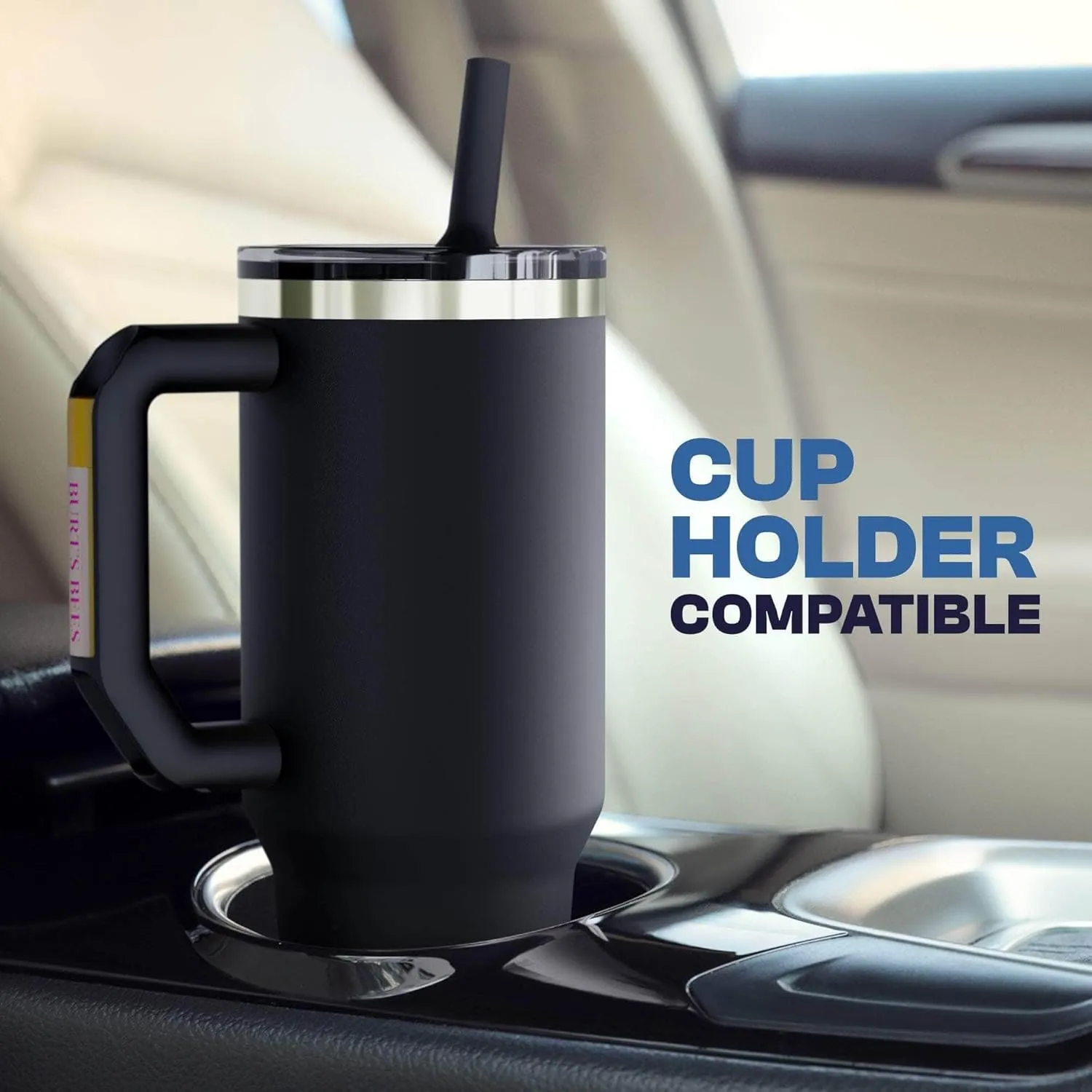 Frost Buddy Thicc Buddy - 40 oz Stainless Steel Vacuum Insulated Tumbler with Lid and Straw for Water - Travel Mug Cupholder Friendly - Gifts for Women Men Him Her (Glow In Dark)