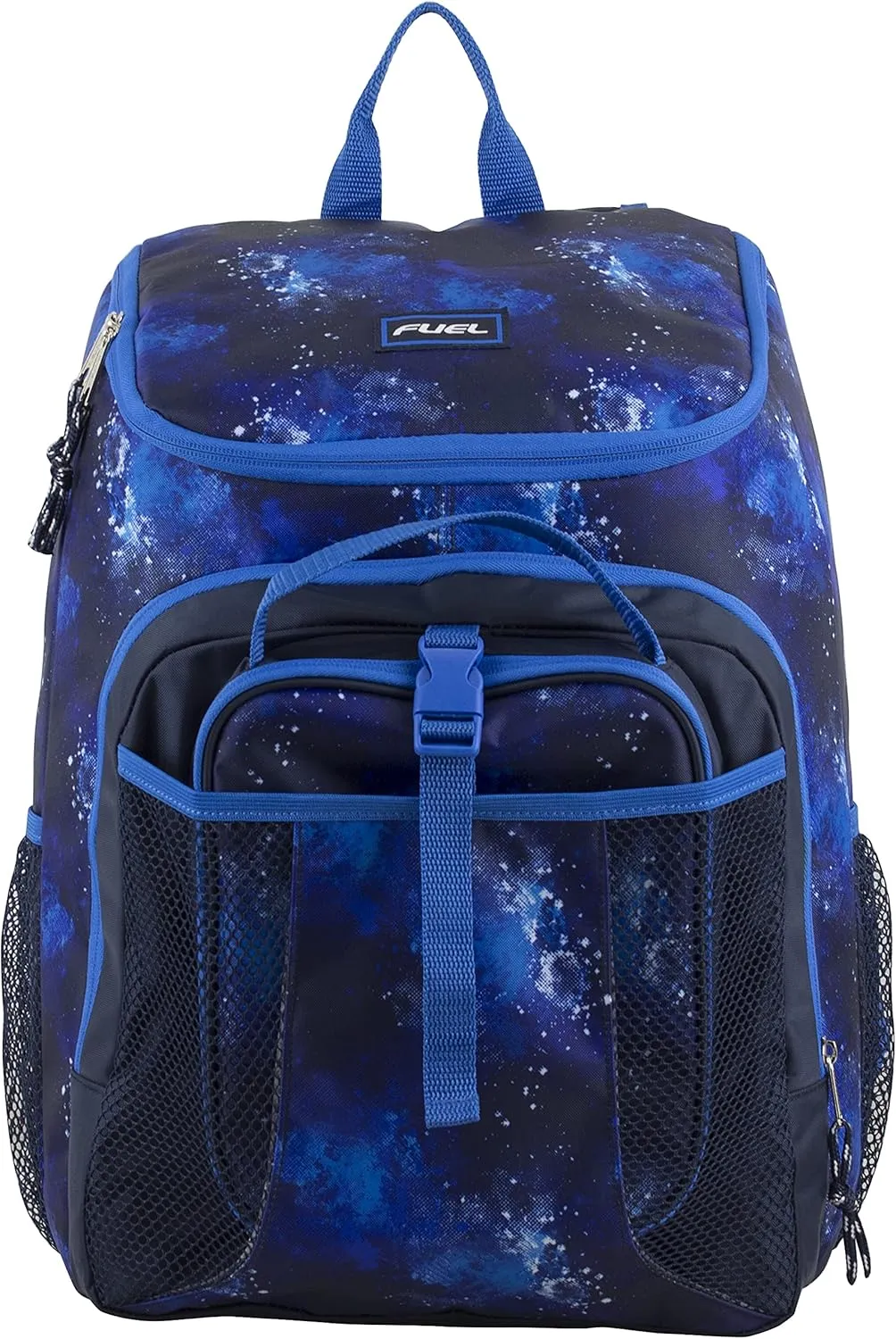 FUEL Lunch Backpack Set Teens Student Water Resistant Bookbag Bag Soft Reusable Insulated Cooler Lunch Box Thermal Travel Office Lunch Bag, Blue Galaxy