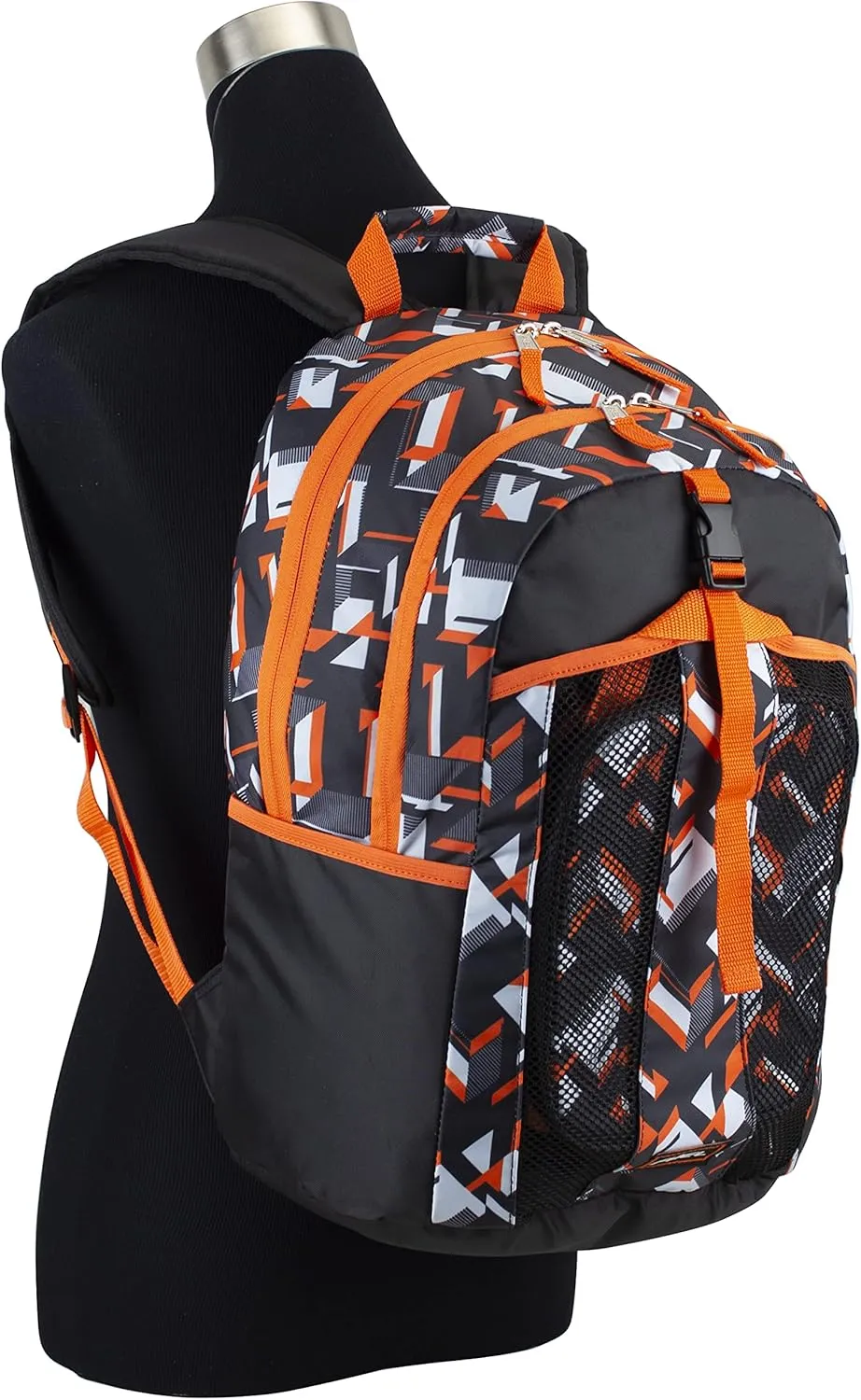 FUEL Lunch Backpack Set Teens Student Water Resistant Bookbag Bag Soft Reusable Insulated Cooler Lunch Box Thermal Travel Office Lunch Bag, Orange Tech