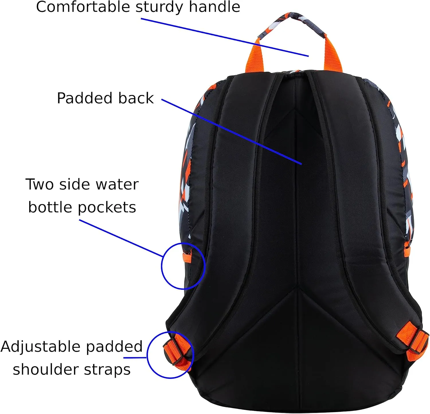 FUEL Lunch Backpack Set Teens Student Water Resistant Bookbag Bag Soft Reusable Insulated Cooler Lunch Box Thermal Travel Office Lunch Bag, Orange Tech