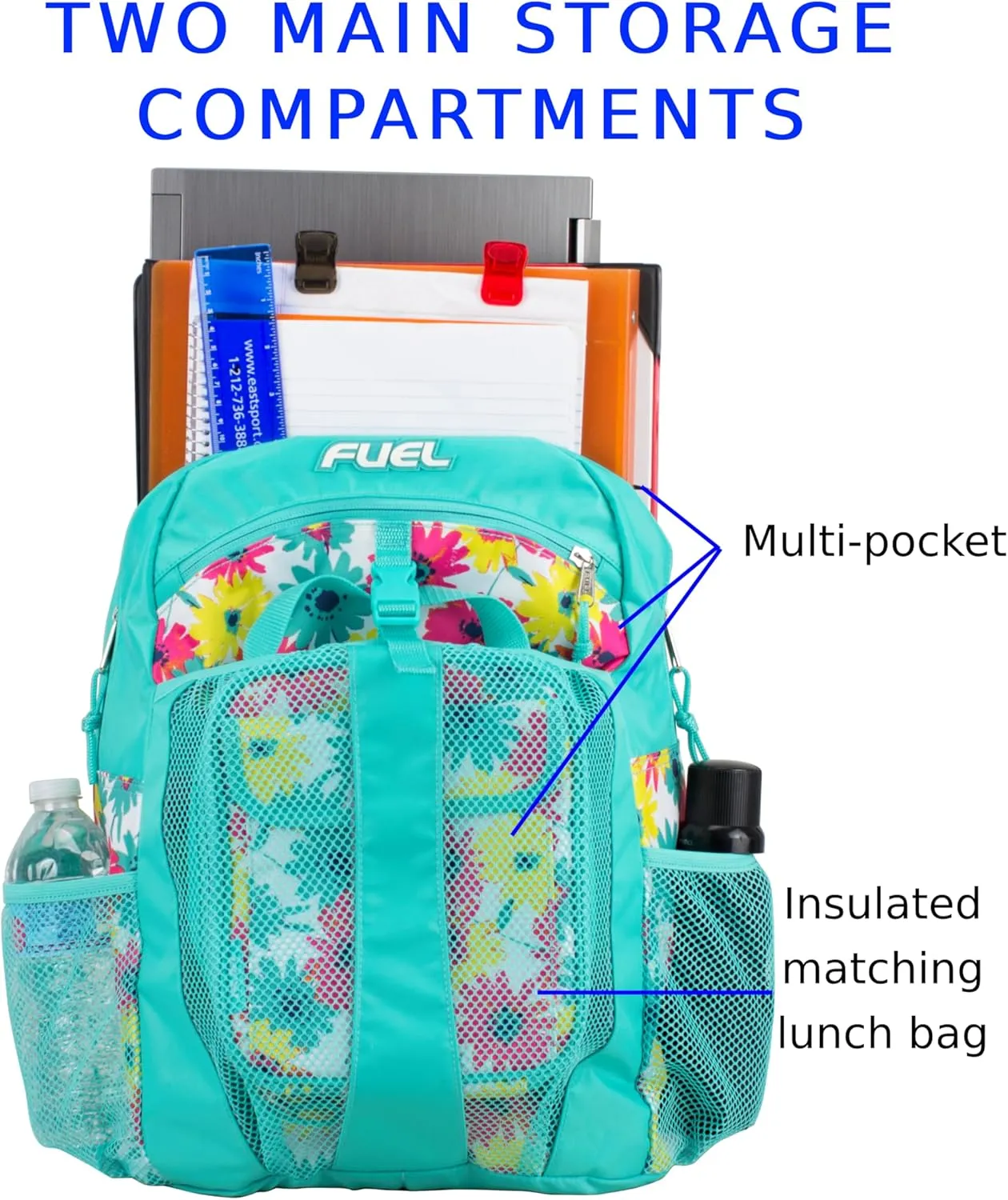 FUEL Travel Backpack Cooler Bag Lunchbox for Work Insulated Cooler Bag Lunch Bag Work Hiking Water Bottle Pockets