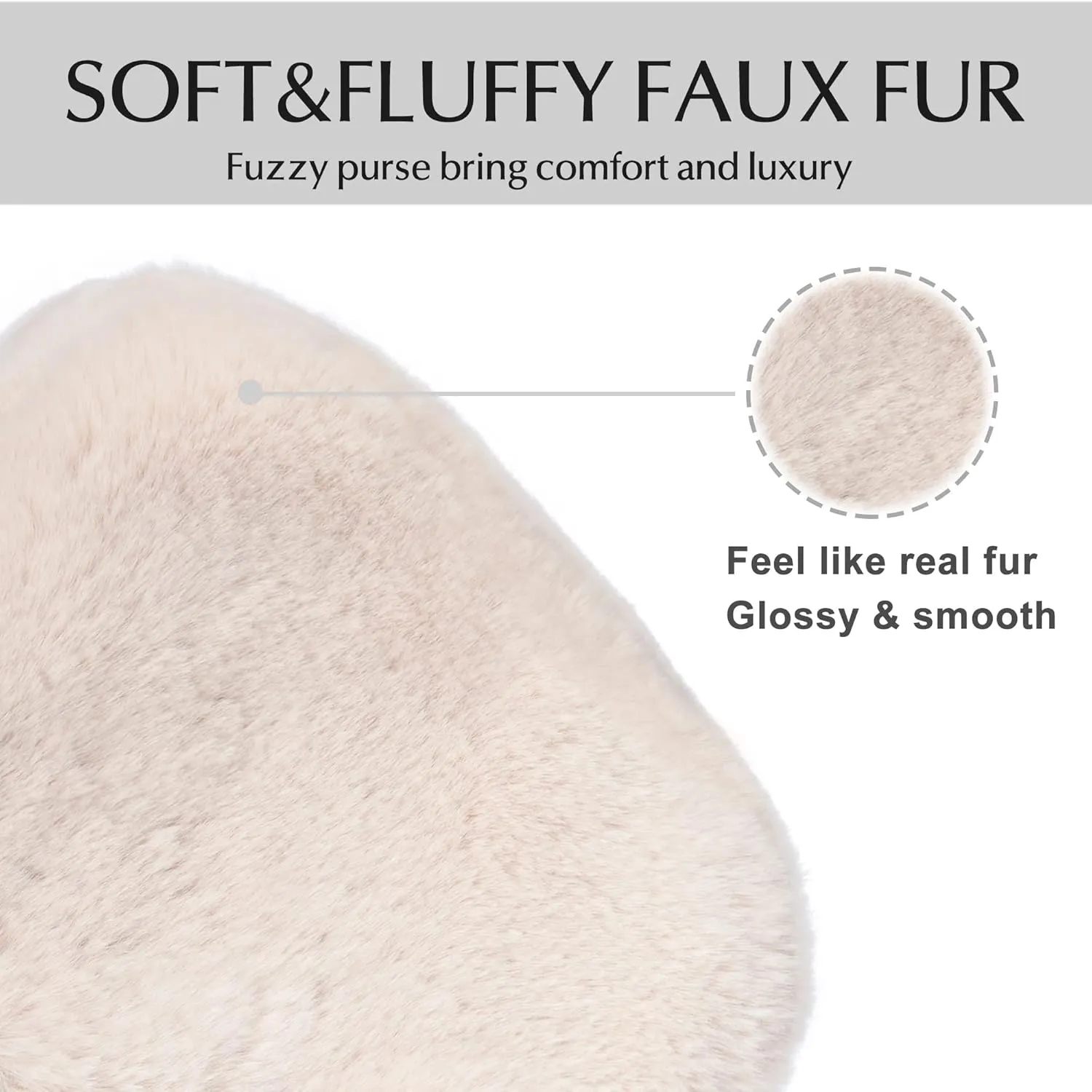 Fur Story Tote Bag Faux Fur Purses for Women Plush Handbag Fuzzy Shoulder Bag Big Capacity Black Purse for women’s Girls