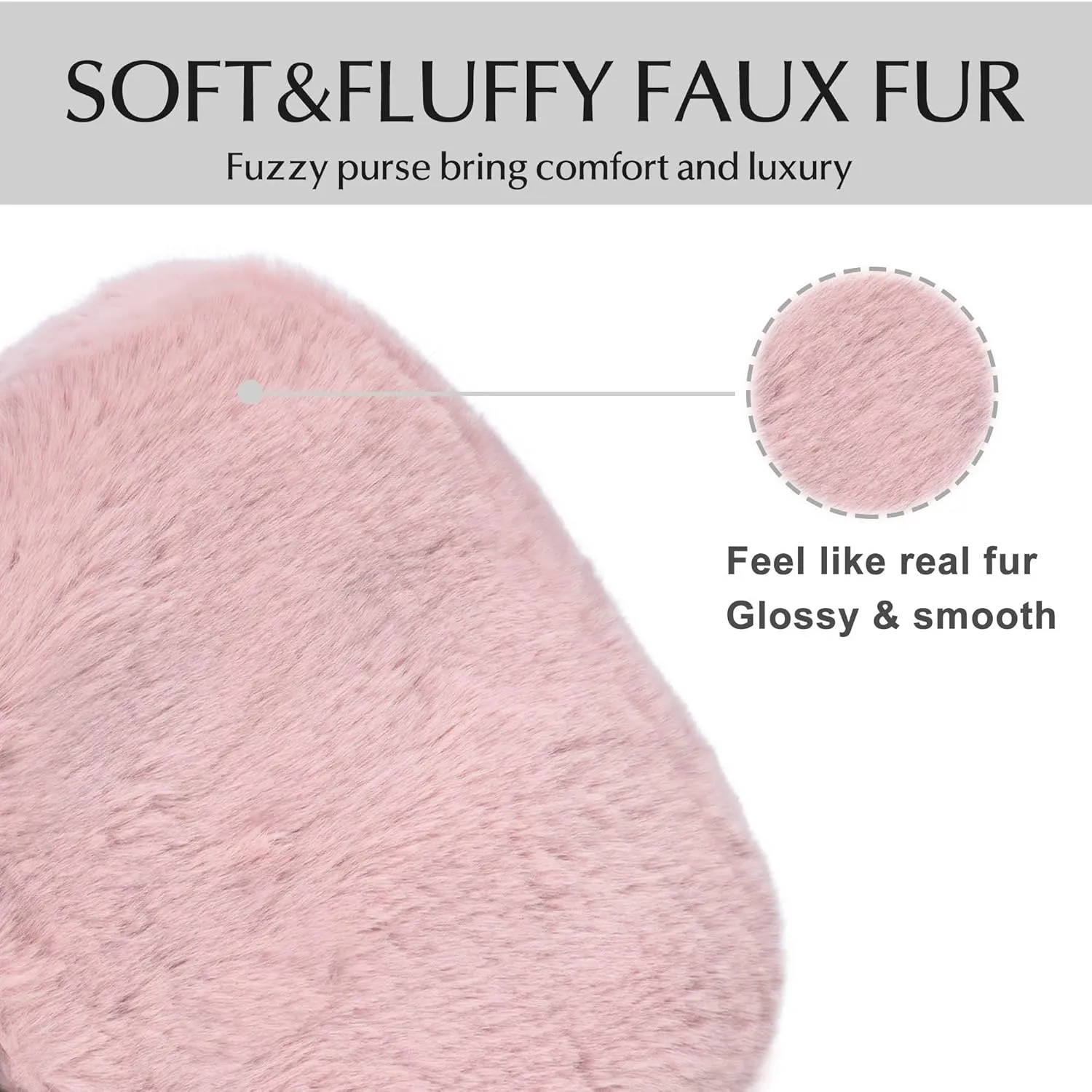 Fur Story Tote Bag Faux Fur Purses for Women Plush Handbag Fuzzy Shoulder Bag Big Capacity Black Purse for women’s Girls