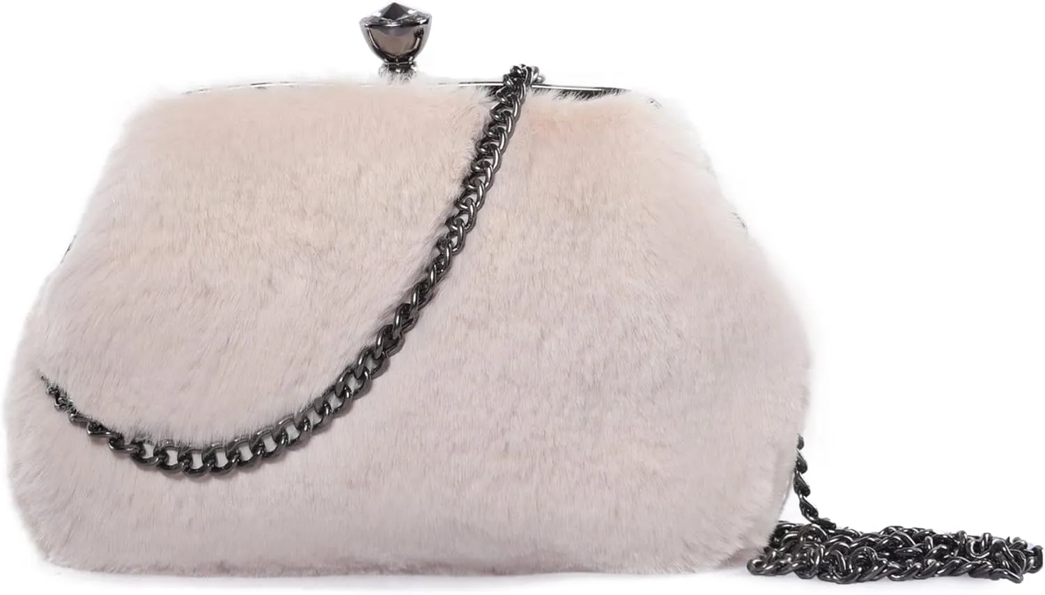 Fur Story Tote Bag Faux Fur Purses for Women Plush Handbag Fuzzy Shoulder Bag Big Capacity Black Purse for women’s Girls