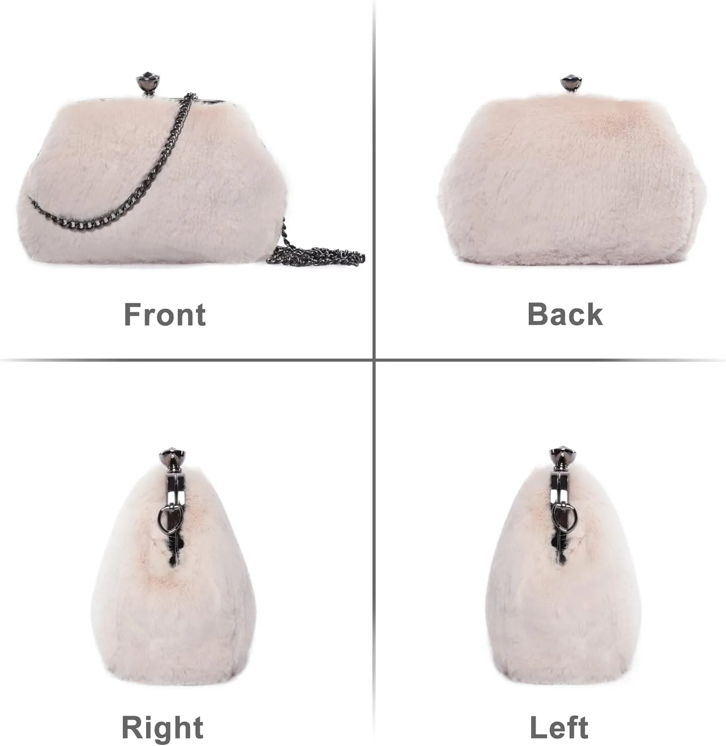 Fur Story Tote Bag Faux Fur Purses for Women Plush Handbag Fuzzy Shoulder Bag Big Capacity Black Purse for women’s Girls