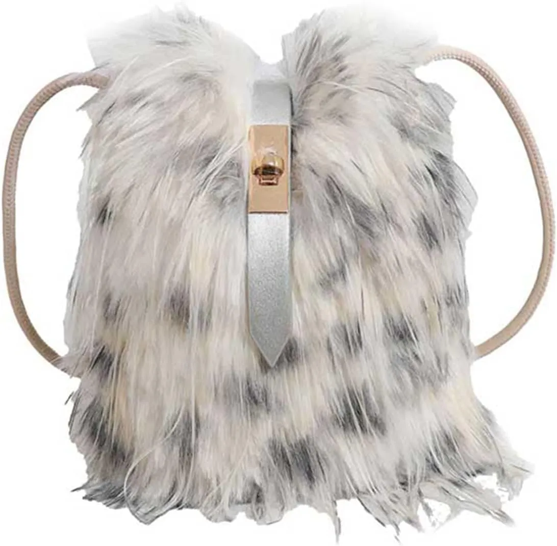 Furry Purse, Faux Fur Crossbody Bag Y2K Fluffy Bag Fuzzy Purses for Women