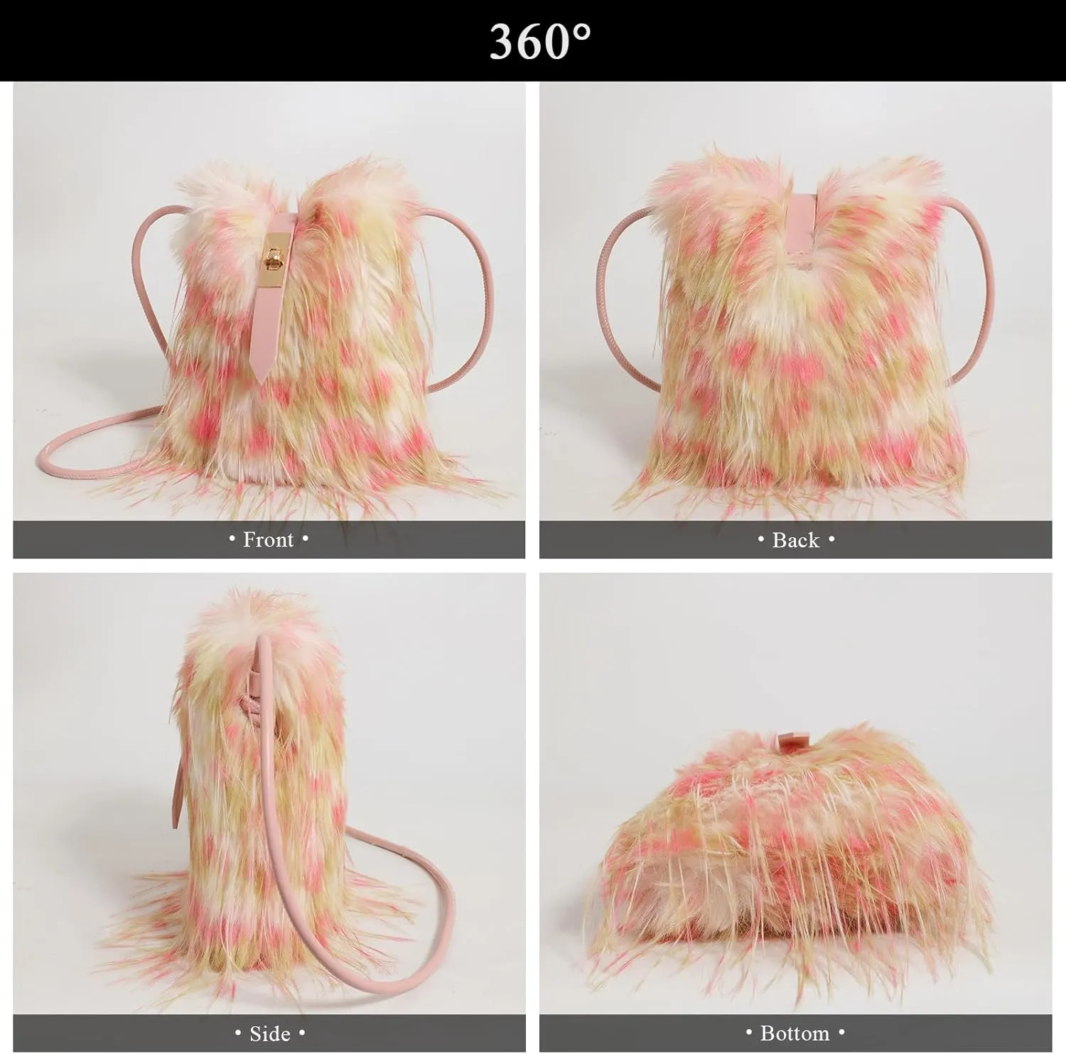 Furry Purse, Faux Fur Crossbody Bag Y2K Fluffy Bag Fuzzy Purses for Women
