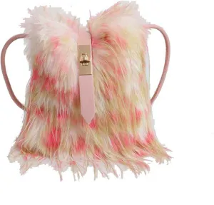 Furry Purse, Faux Fur Crossbody Bag Y2K Fluffy Bag Fuzzy Purses for Women