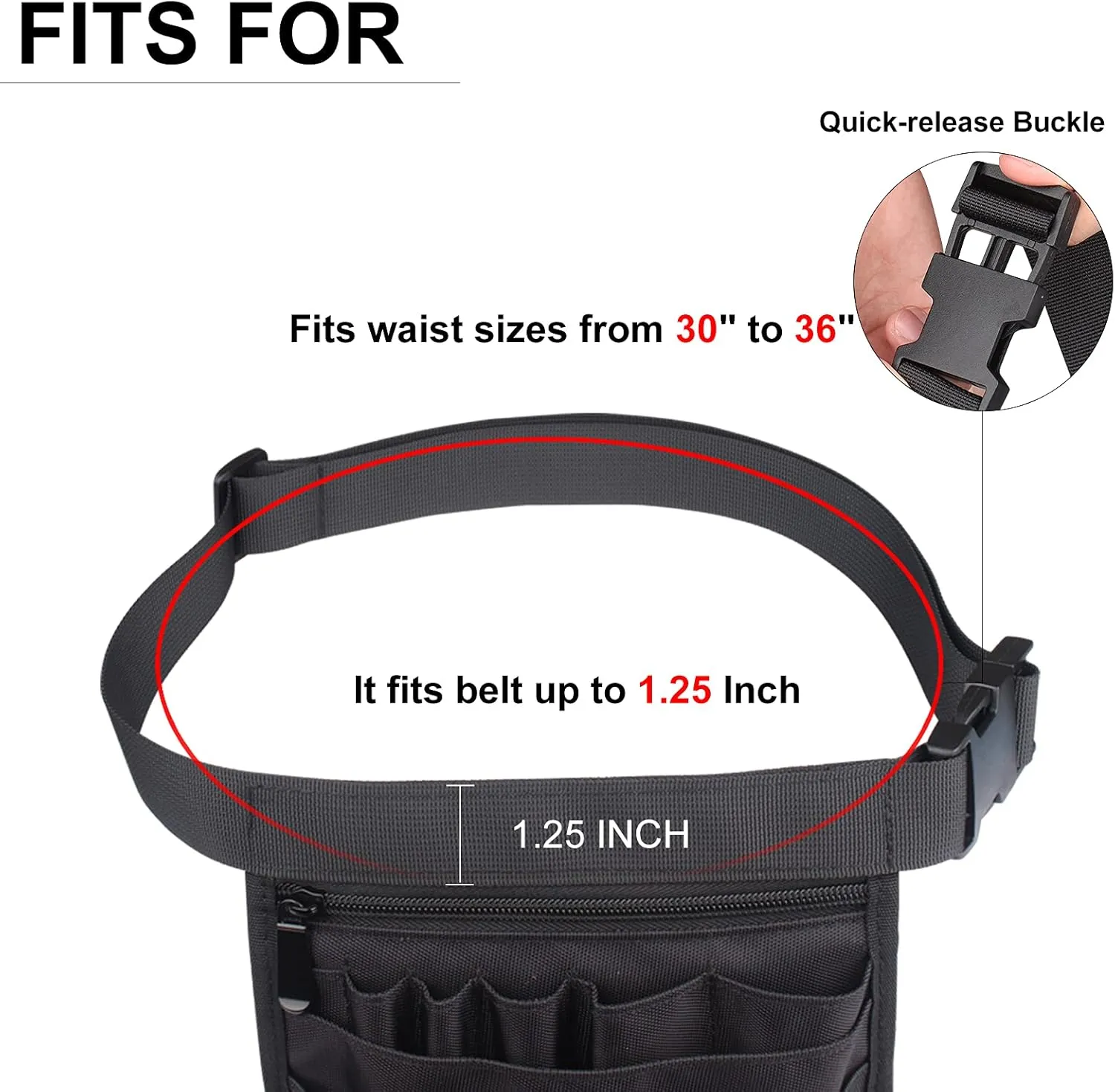 GEEDUD Nurse Fanny Pack, Nurse Pouch for Women Men Nurses Utility Pocket Organizer(Black)