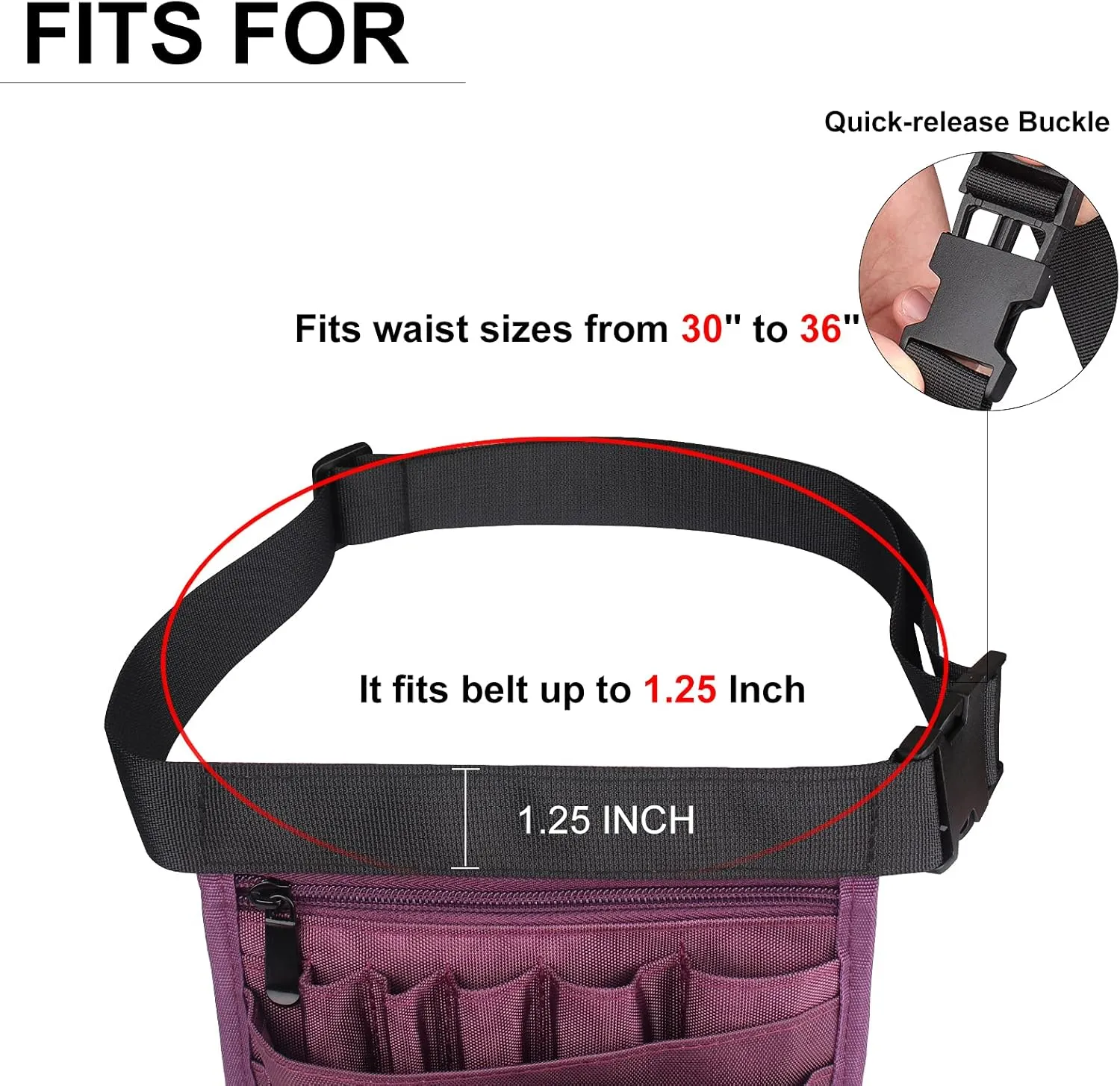 GEEDUD Nursing Fanny Pack, Nurse Bag Organizer for Women Men Nurses Belt Pocket Pouch(Purple)