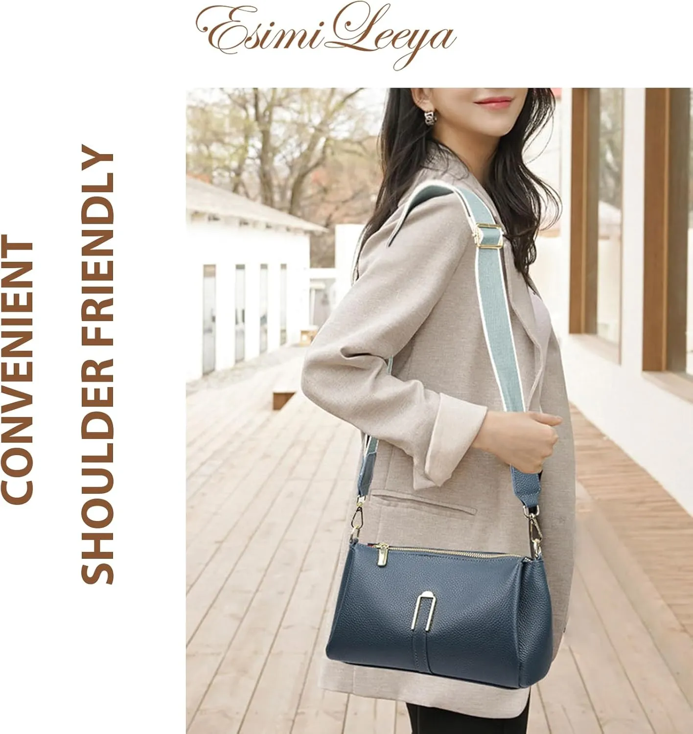 Genuine Leather Crossbody Purses for Women with Adjustable Shoulder Strap Women's Pockets Handbags