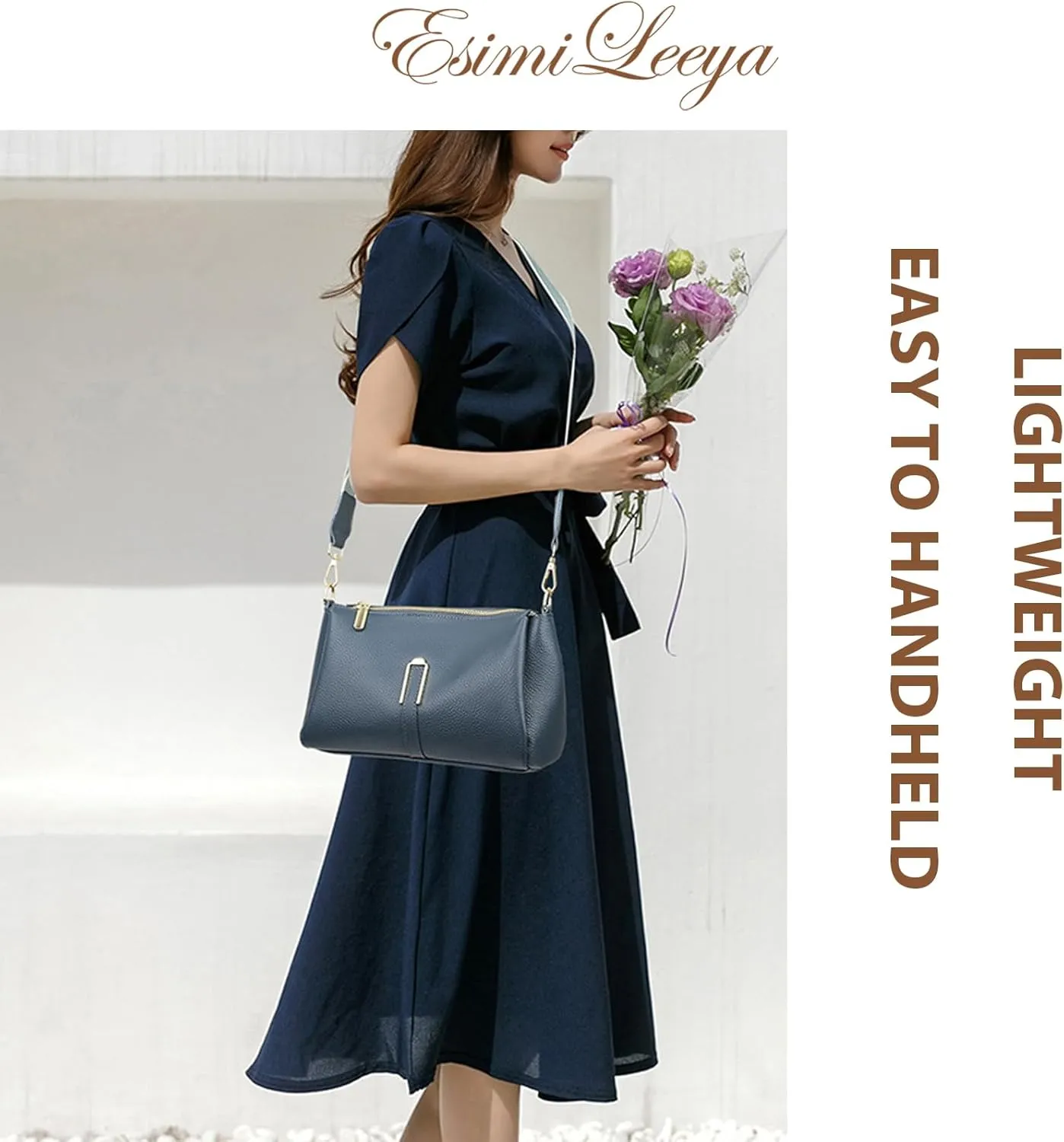 Genuine Leather Crossbody Purses for Women with Adjustable Shoulder Strap Women's Pockets Handbags