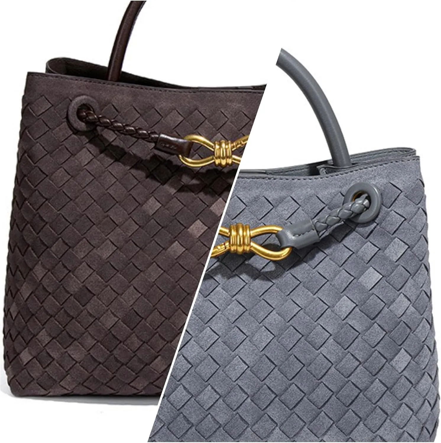 Genuine Leather Women's Top-handle Handbags Fashion Ladies Handbags Shoulder Bag Purse Woven Tote Bag for Women Clutch Bag