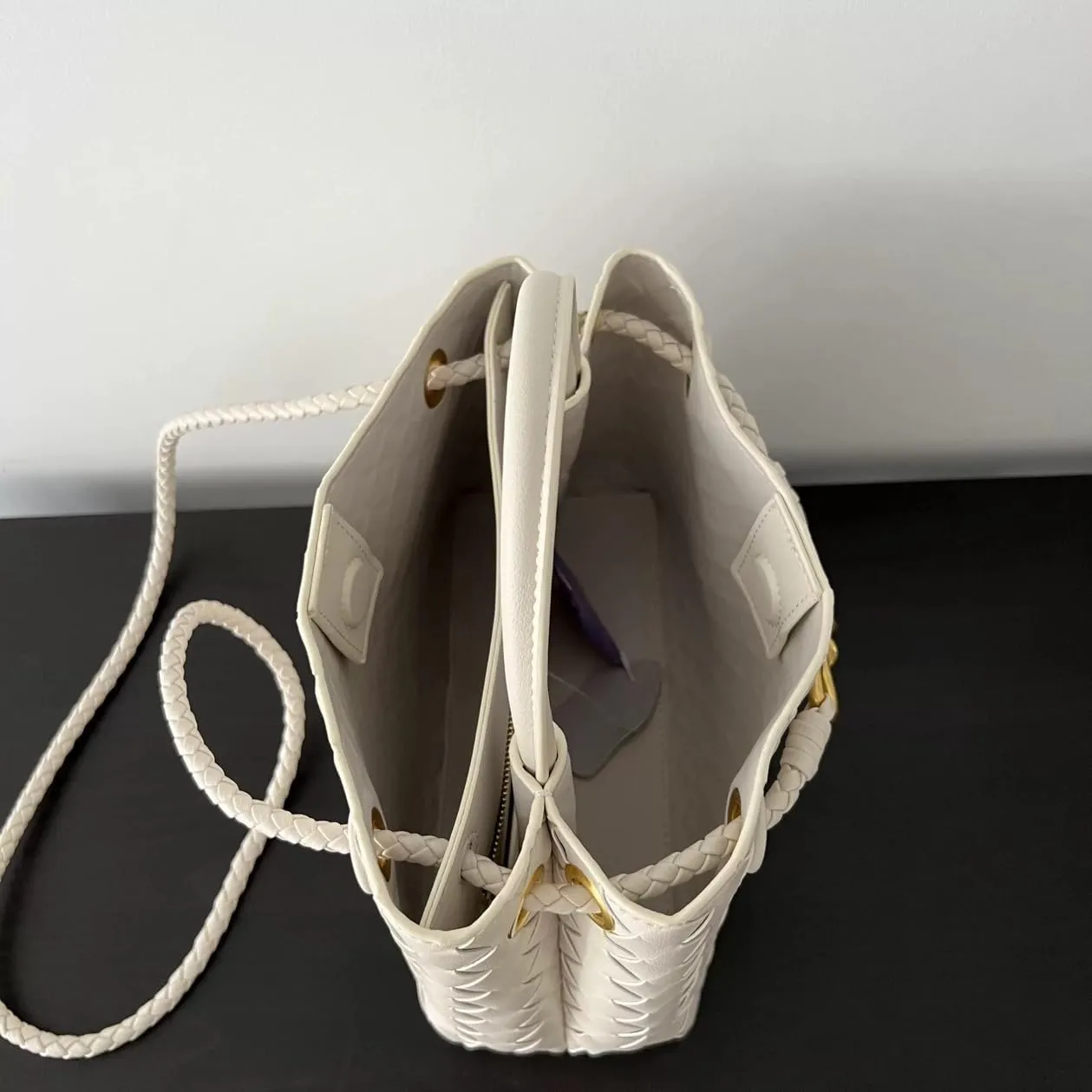 Genuine Leather Women's Top-handle Handbags Fashion Ladies Handbags Shoulder Bag Purse Woven Tote Bag for Women Clutch Bag