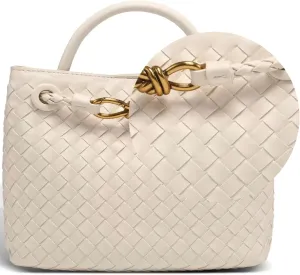 Genuine Leather Women's Top-handle Handbags Fashion Ladies Handbags Shoulder Bag Purse Woven Tote Bag for Women Clutch Bag