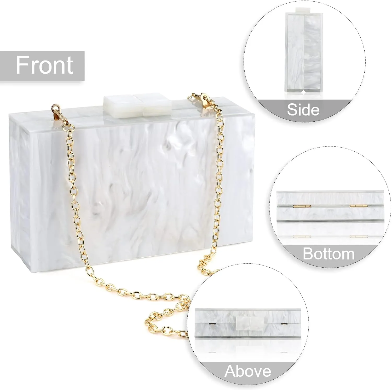 Gets Acrylic Clutch Purses for Women with Marbling Purses and Handbags Elegant Banquet Evening Crossbody Bag