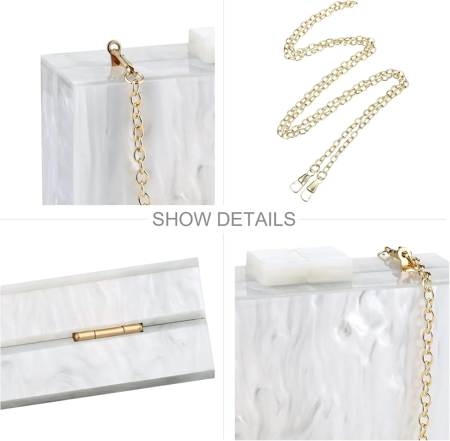 Gets Acrylic Clutch Purses for Women with Marbling Purses and Handbags Elegant Banquet Evening Crossbody Bag