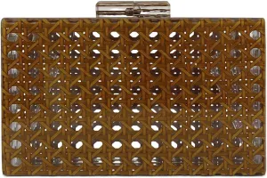 Gets Acrylic Handbags for Women Rattan Woven Clutch Purses Acrylic Evening Bag Square Box Clutch Bag for Prom Party
