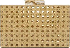 Gets Acrylic Handbags for Women Rattan Woven Clutch Purses Acrylic Evening Bag Square Box Clutch Bag for Prom Party