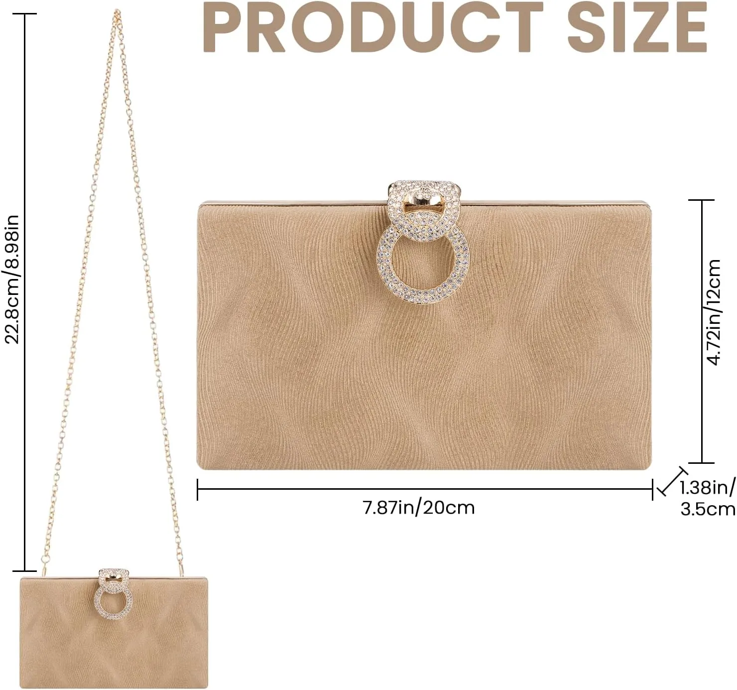 Gets Evening Clutch Purses for Women Handbags for Formal Bridal Wedding Party Cocktail Prom Small Crossbody Bag with Chain
