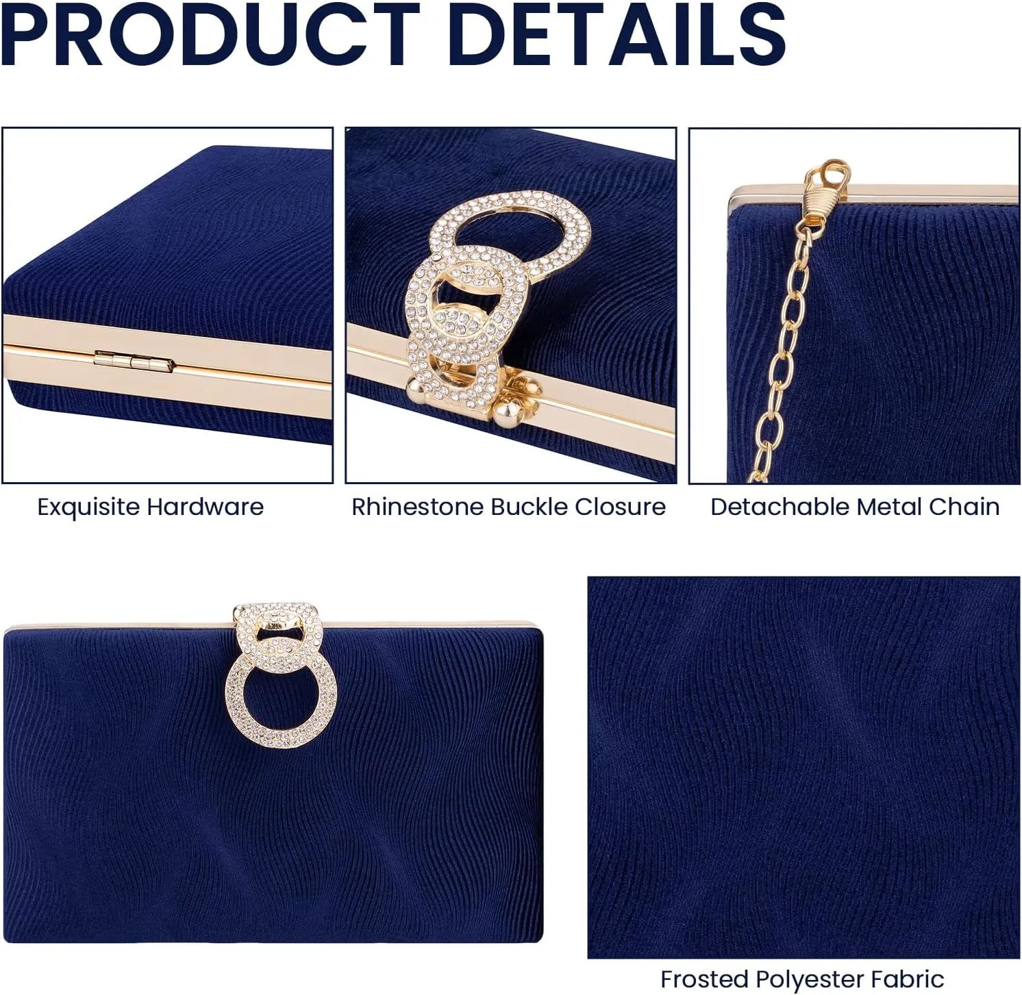 Gets Evening Clutch Purses for Women Handbags for Formal Bridal Wedding Party Cocktail Prom Small Crossbody Bag with Chain
