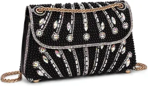 Gets Sparkly Rhinestones Clutch Purses for Women Purses and Handbags for Wedding Party Evening Crossbody Bag with Chain