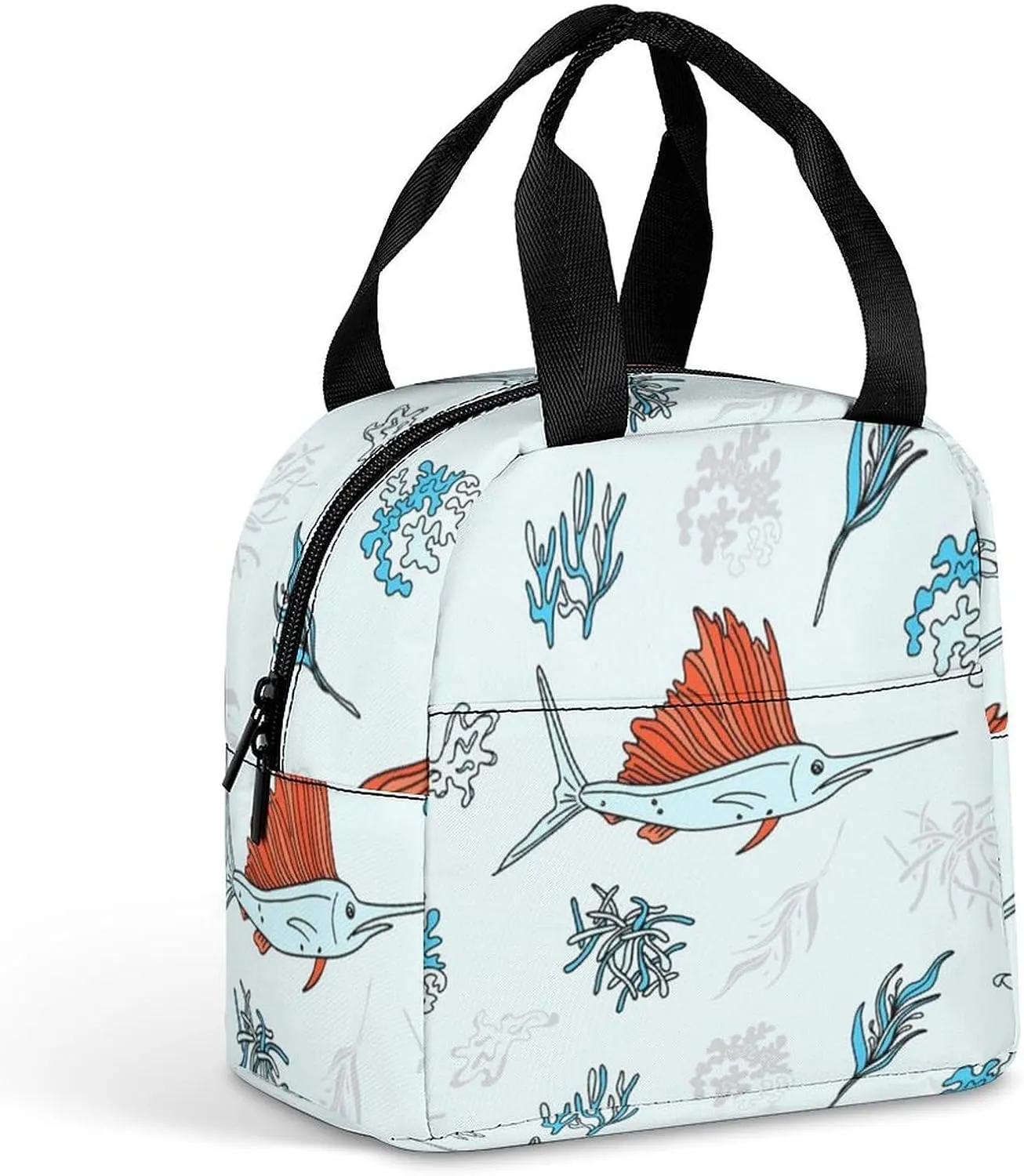 Giant Bluefin Tuna Fishes Lunch Box Bag Tote for Women Men Insulated Lunchbox Containers Work Picnic Travel