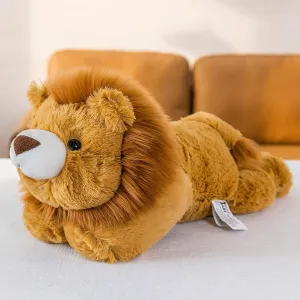 Giant Lion Stuffed Animals 17" Large Stuffed Lion Plush Pillow Throw Super Soft Cushion Realistic Valentine Birthday Gifts for Kids Girlfriend Bedroom Decor