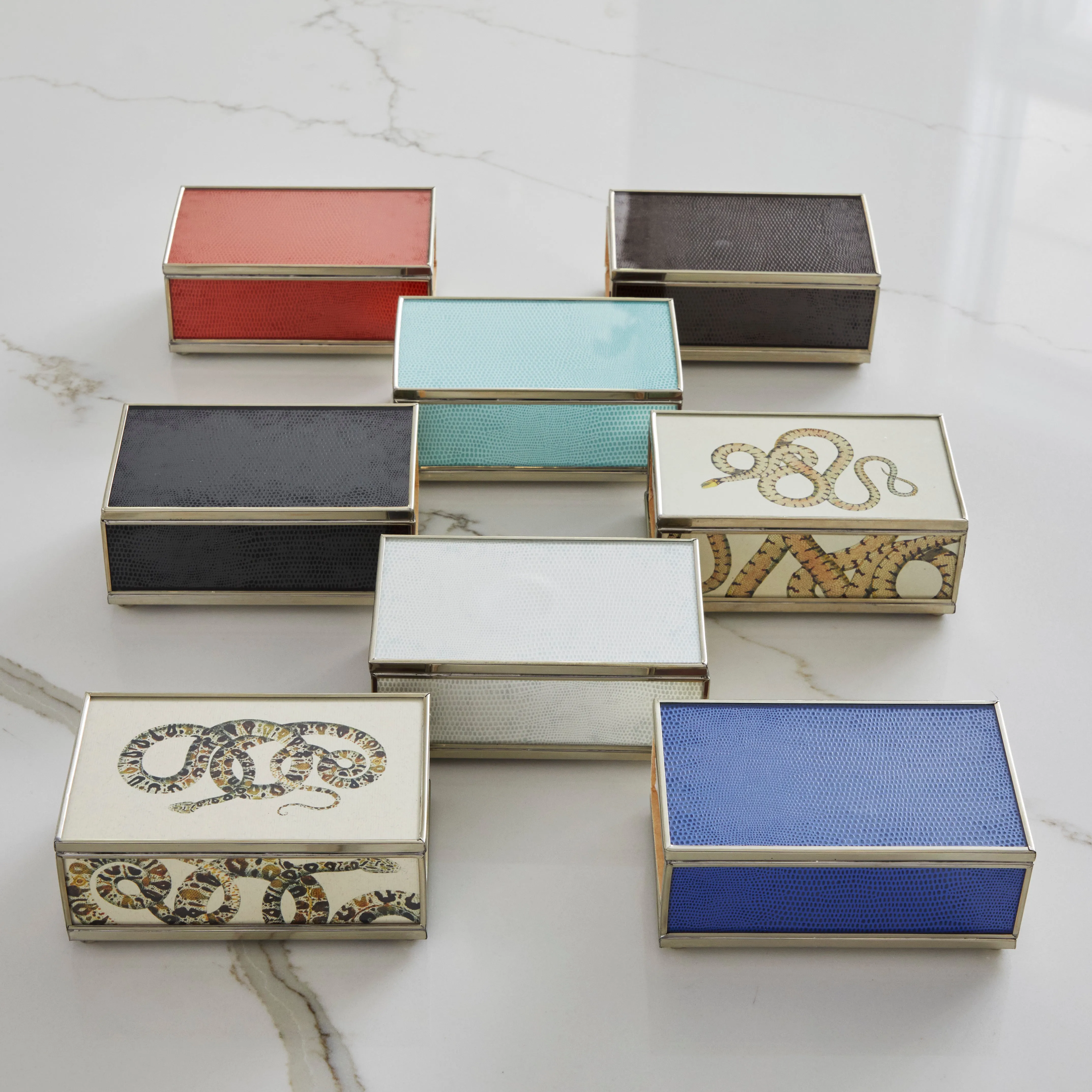 Glass Matchbox Cover-Tangerine Lizard