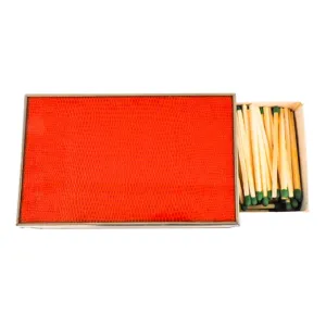 Glass Matchbox Cover-Tangerine Lizard