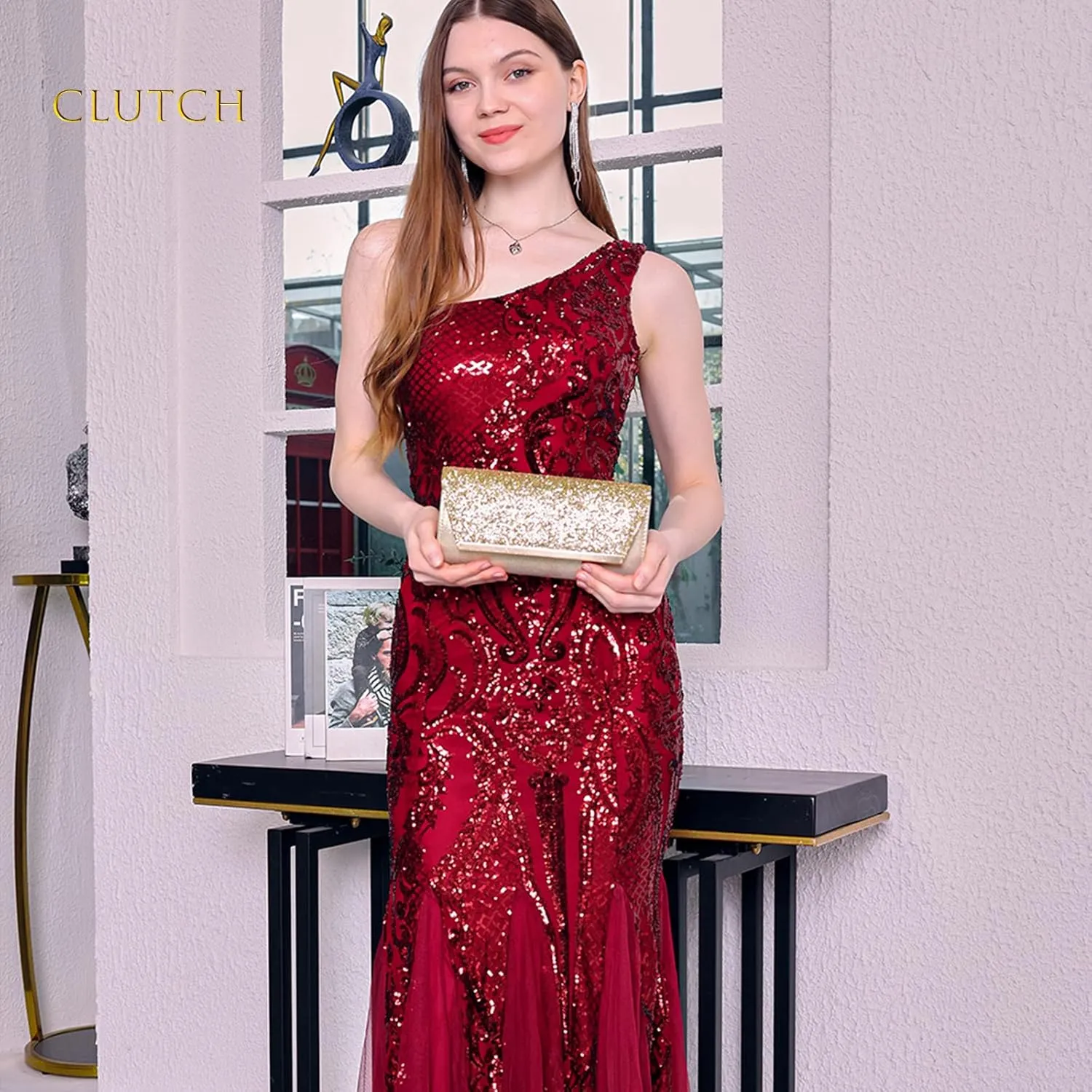 gold clutch,gold clutch purses for women evening wedding cocktail party evening bag shoulder crossbody handbag…