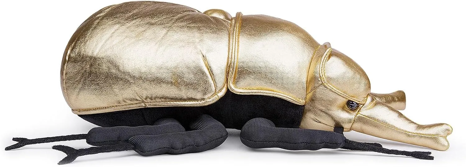 Golden Stag Beetle Plush Toy - 13" Golden Stag Beetle Stuffed Animal, Soft Crustaceans Animals Model, Unique Beetle Plushie Toys Model Dolls Gifts for Kids