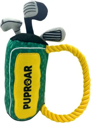 Golf Dog Toy – Funny Dog Toy with Squeaker, Crinkle & Rope – Plush Golf Club Bag for Puppies, Cute Birthday Gifts