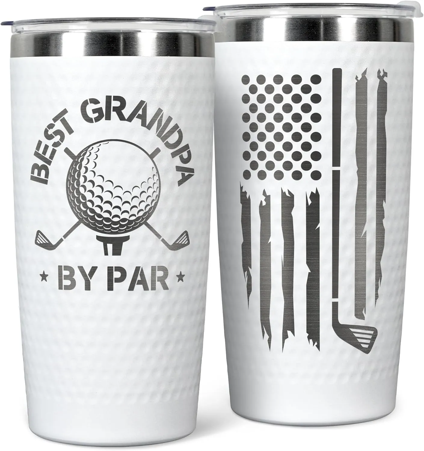 Grandpa Gifts - Fathers Day Gift for Grandpa by Par - Fathers Day Golf Gifts for Grandfather Golfer Men from Grandkids, Granddaughter, Grandson - 20 Oz Stainless Steel Tumbler