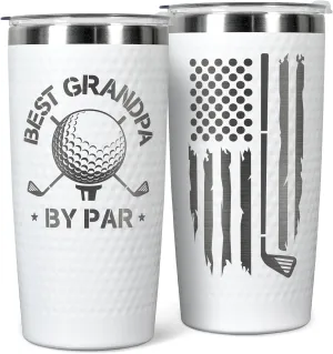 Grandpa Gifts - Fathers Day Gift for Grandpa by Par - Fathers Day Golf Gifts for Grandfather Golfer Men from Grandkids, Granddaughter, Grandson - 20 Oz Stainless Steel Tumbler