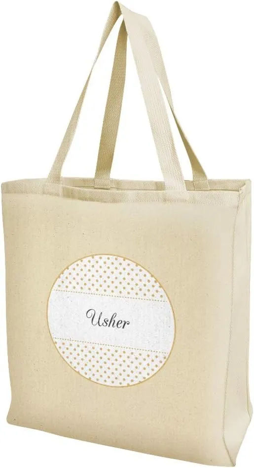 GRAPHICS & MORE Usher Wedding Elegant Polka Dots Grocery Travel Reusable Tote Bag