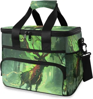 Green Elk Galaxy Froest Cooler Bag Insulated Cooler Soft Sided Cooler 24 Can Portable Picnic Bag Large Leakproof Lunch Bag Box for Beach Grocery Camping Travel Car Men Women